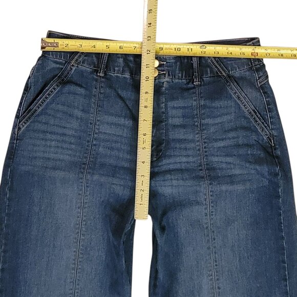 Democracy Skyrise Ab Solution Wide Leg High Rise Jeans Center Front Seam Sz 14 - Picture 5 of 10